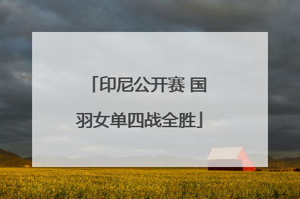 印尼公开赛 国羽女单四战全胜