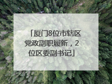 厦门8位市辖区党政副职履新，2位区委副书记