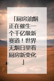 厨房油烟正在催生一个千亿级新赛道！世界无烟日里看厨房新变化