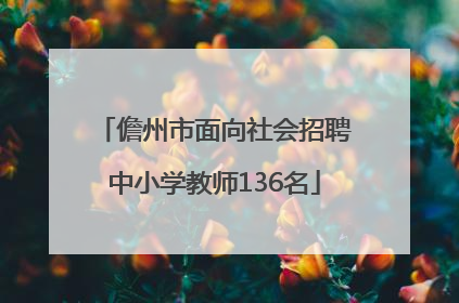 儋州市面向社会招聘中小学教师136名