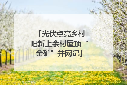 光伏点亮乡村 阳新上余村屋顶“金矿”并网记