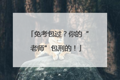 免考包过？你的“老师”包刑的！