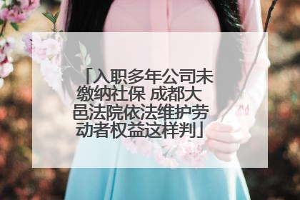 入职多年公司未缴纳社保 成都大邑法院依法维护劳动者权益这样判