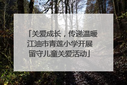 关爱成长，传递温暖 江油市青莲小学开展留守儿童关爱活动