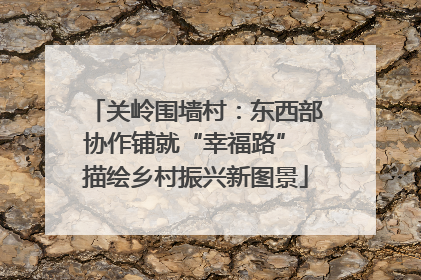 关岭围墙村：东西部协作铺就“幸福路” 描绘乡村振兴新图景