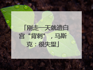 刚走一天就遭白宫“背刺”，马斯克：很失望