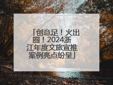 创意足！火出圈！2024浙江年度文旅宣推案例亮点纷呈