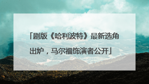 剧版《哈利波特》最新选角出炉,马尔福饰演者公开