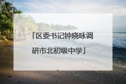 区委书记钟晓咏调研市北初级中学