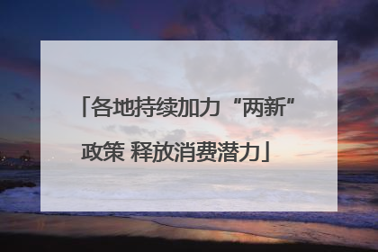 各地持续加力“两新”政策 释放消费潜力