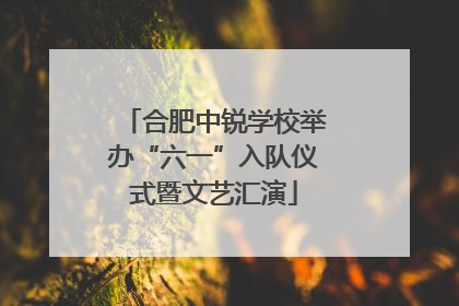 合肥中锐学校举办“六一”入队仪式暨文艺汇演