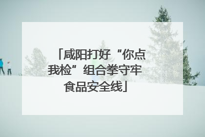 咸阳打好“你点我检”组合拳守牢食品安全线