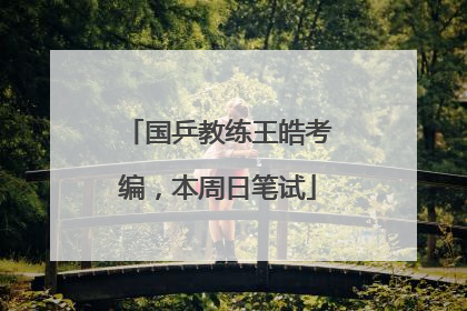 国乒教练王皓考编，本周日笔试