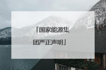 国家能源集团严正声明
