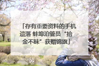 存有重要资料的手机遗落 蚌埠泊管员“拾金不昧”获赠锦旗
