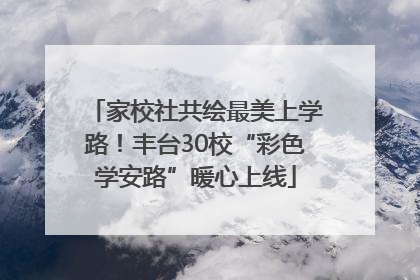 家校社共绘最美上学路！丰台30校“彩色学安路”暖心上线