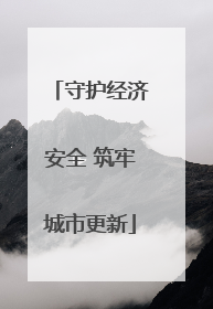 守护经济安全 筑牢城市更新