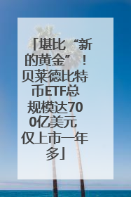 堪比“新的黄金”！贝莱德比特币ETF总规模达700亿美元 仅上市一年多