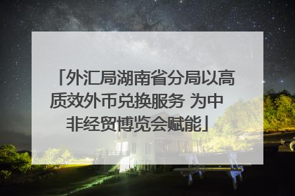 外汇局湖南省分局以高质效外币兑换服务 为中非经贸博览会赋能