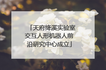 天府绛溪实验室交互人形机器人前沿研究中心成立