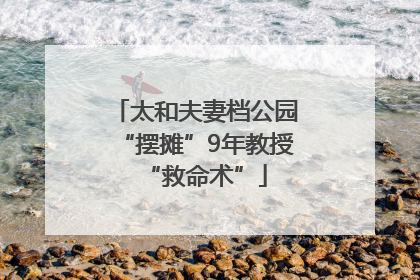 太和夫妻档公园“摆摊”9年教授“救命术”