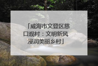 威海市文登区慈口观村：文明新风浸润美丽乡村