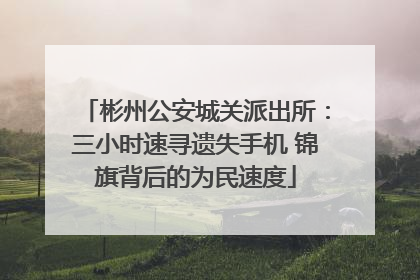 彬州公安城关派出所：三小时速寻遗失手机 锦旗背后的为民速度
