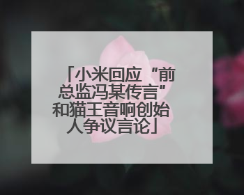 小米回应“前总监冯某传言”和猫王音响创始人争议言论