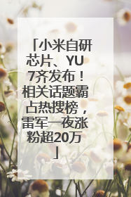 小米自研芯片、YU7齐发布！相关话题霸占热搜榜，雷军一夜涨粉超20万
