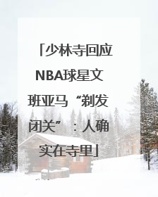 少林寺回应NBA球星文班亚马“剃发闭关”：人确实在寺里