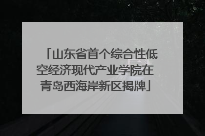 山东省首个综合性低空经济现代产业学院在青岛西海岸新区揭牌