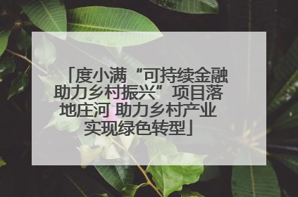 度小满“可持续金融助力乡村振兴”项目落地庄河 助力乡村产业实现绿色转型