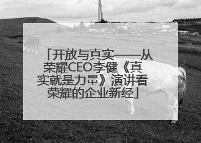 开放与真实——从荣耀CEO李健《真实就是力量》演讲看荣耀的企业新经