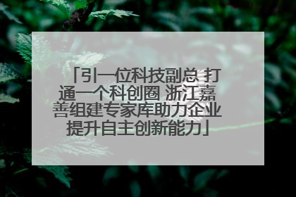 引一位科技副总 打通一个科创圈 浙江嘉善组建专家库助力企业提升自主创新能力