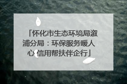 怀化市生态环境局溆浦分局：环保服务暖人心 信用帮扶伴企行