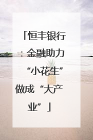 恒丰银行：金融助力“小花生”做成“大产业”