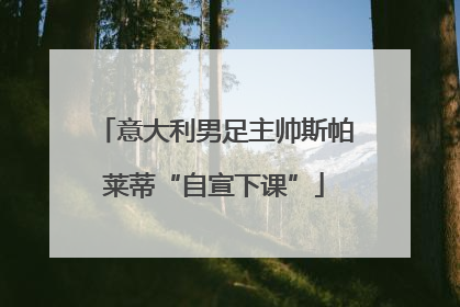 意大利男足主帅斯帕莱蒂“自宣下课”