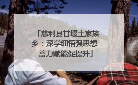 慈利县甘堰土家族乡：深学细悟强思想 蓄力赋能促提升