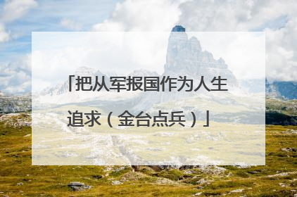 把从军报国作为人生追求（金台点兵）