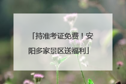 持准考证免费！安阳多家景区送福利