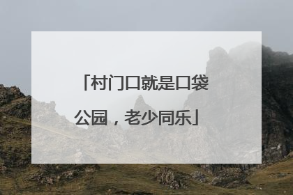 村门口就是口袋公园，老少同乐