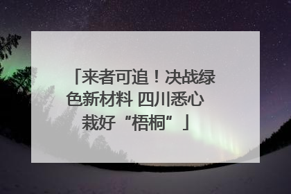 来者可追！决战绿色新材料 四川悉心栽好“梧桐”