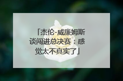 杰伦-威廉姆斯谈闯进总决赛：感觉太不真实了