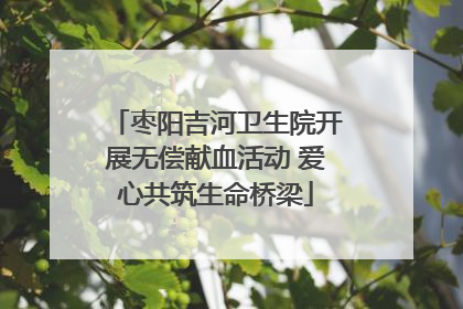 枣阳吉河卫生院开展无偿献血活动 爱心共筑生命桥梁