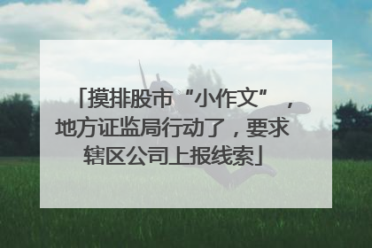摸排股市“小作文”，地方证监局行动了，要求辖区公司上报线索