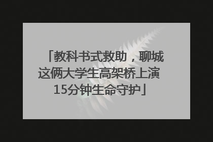 教科书式救助，聊城这俩大学生高架桥上演15分钟生命守护
