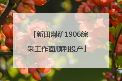 新田煤矿1906综采工作面顺利投产