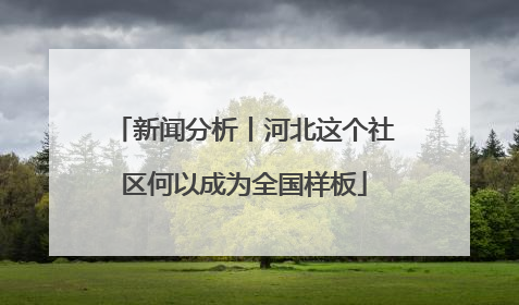 新闻分析丨河北这个社区何以成为全国样板