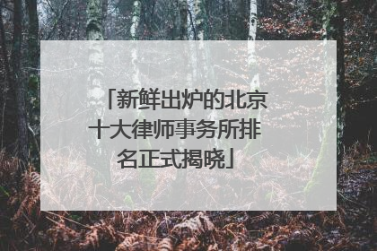新鲜出炉的北京十大律师事务所排名正式揭晓