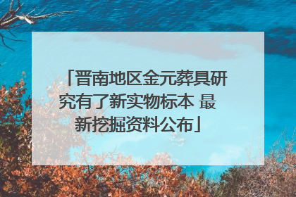 晋南地区金元葬具研究有了新实物标本 最新挖掘资料公布